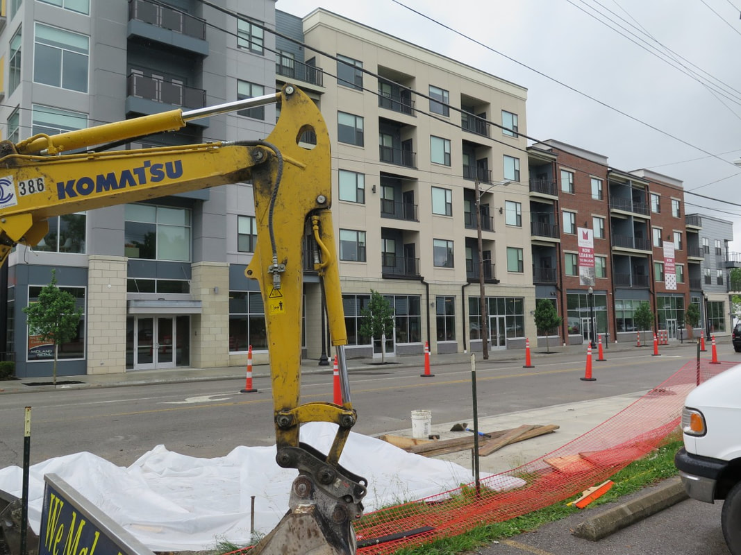 Construction is underway on a new mixed-use development.